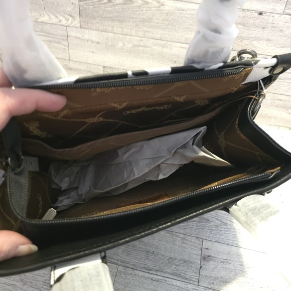 Wrangler Cow Print Concealed Carry Western Tote Crossbody Handbag - Picture 10 of 16